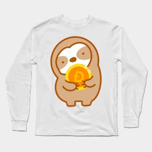 Cute DOGE Cryptocurrency Sloth Long Sleeve T-Shirt